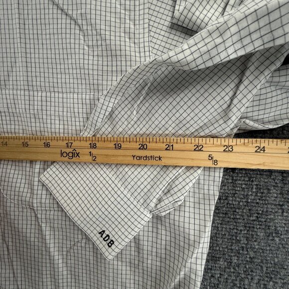 Brooks Brothers Slim Blue Check Cotton Non-Iron 16.5 36 Mens Long Sleeved Shirt - Picture 7 of 15